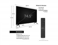 Samsung UN75TU8000FXZA 75 Inch (191 cm) Smart TV